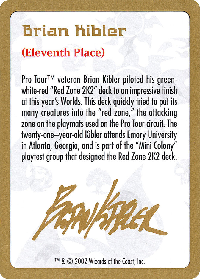 Brian Kibler Bio [World Championship Decks 2002] | Rook's Games and More