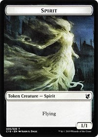 Spirit // Human Double-sided Token [Commander 2019 Tokens] | Rook's Games and More