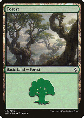 Forest (274) [Battle for Zendikar] | Rook's Games and More