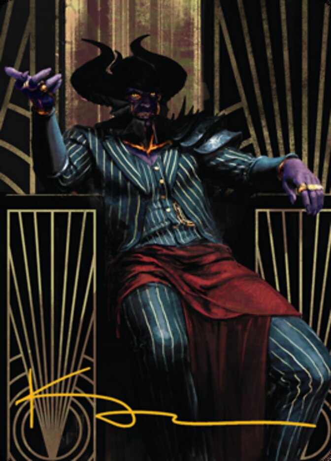 Ob Nixilis, the Adversary 2 Art Card (Gold-Stamped Signature) [Streets of New Capenna Art Series] | Rook's Games and More