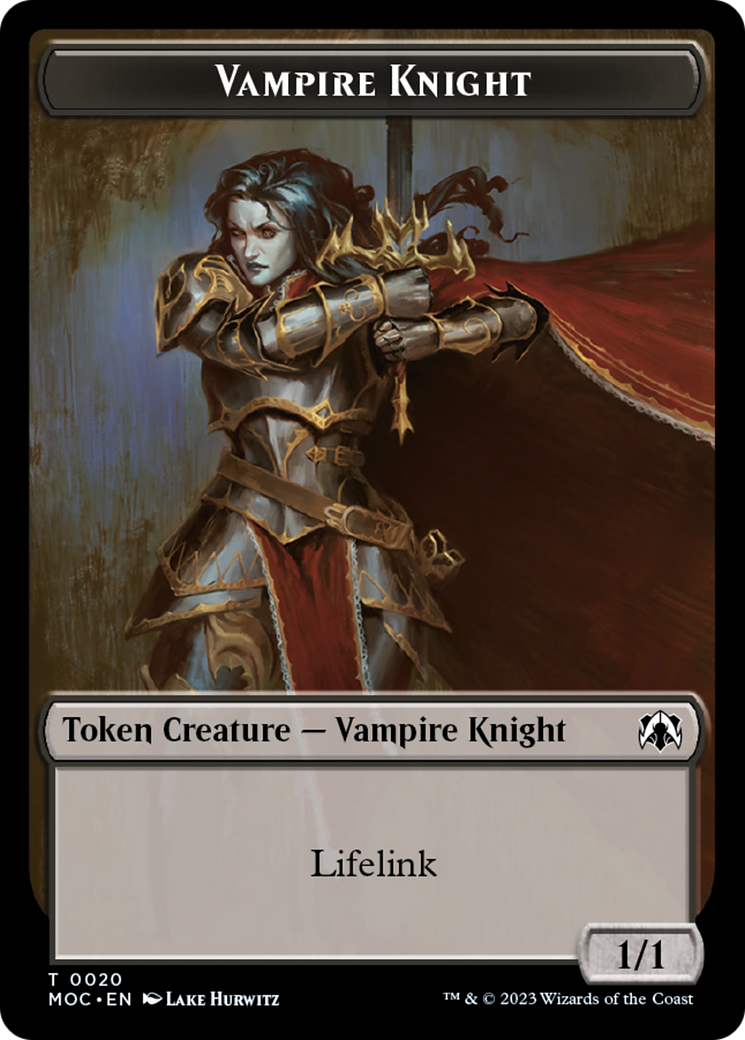 Vampire Knight // Soldier Double-Sided Token [March of the Machine Commander Tokens] | Rook's Games and More