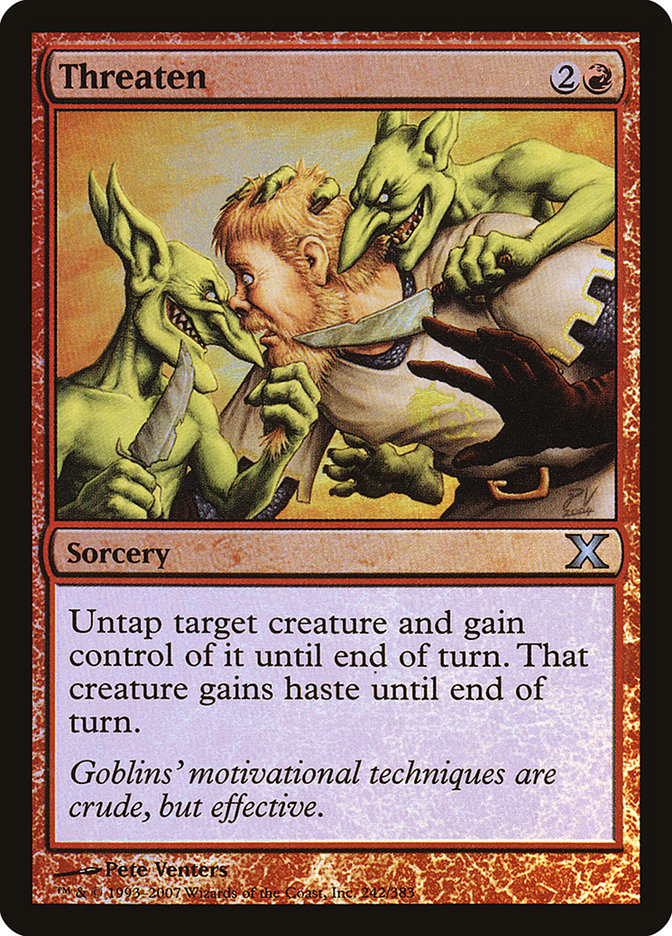 Threaten (Premium Foil) [Tenth Edition] | Rook's Games and More