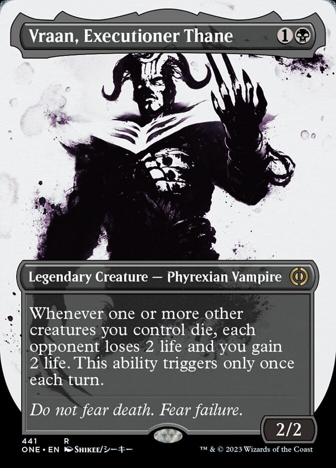 Vraan, Executioner Thane (Borderless Ichor Step-and-Compleat Foil) [Phyrexia: All Will Be One] | Rook's Games and More