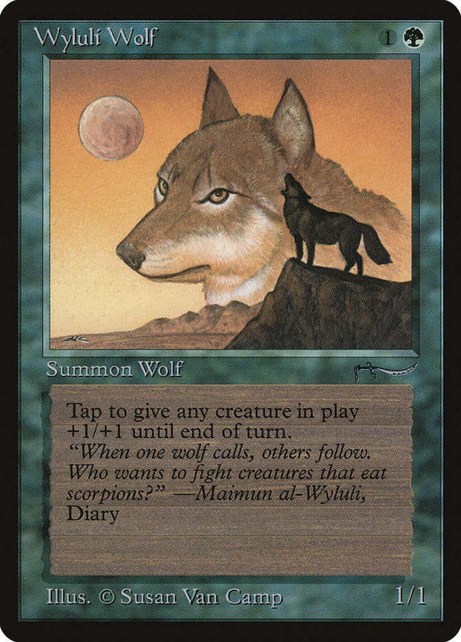 Wyluli Wolf (Dark Mana Cost) [Arabian Nights] | Rook's Games and More