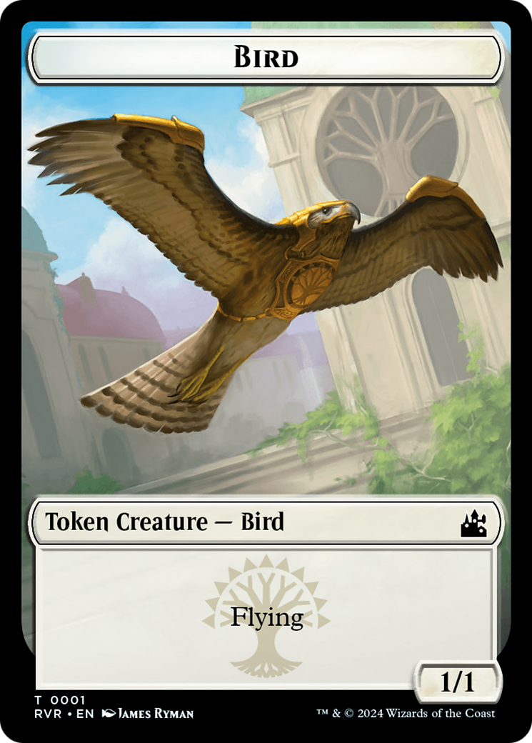 Bird // Angel (0002) Double-Sided Token [Ravnica Remastered Tokens] | Rook's Games and More