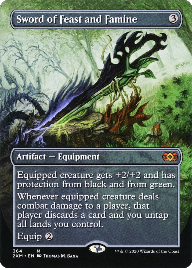 Sword of Feast and Famine (Borderless) [Double Masters] | Rook's Games and More