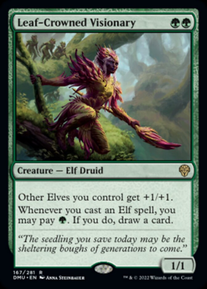 Leaf-Crowned Visionary [Dominaria United] | Rook's Games and More