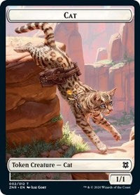 Cat // Copy Double-sided Token [Zendikar Rising Tokens] | Rook's Games and More