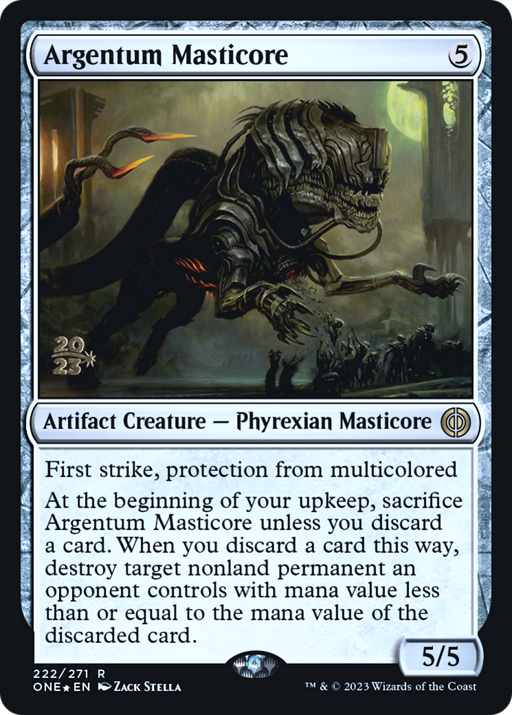 Argentum Masticore [Phyrexia: All Will Be One Prerelease Promos] | Rook's Games and More