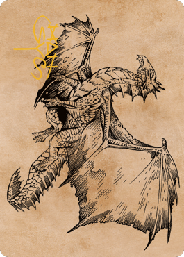 Ancient Bronze Dragon Art Card (58) (Gold-Stamped Signature) [Commander Legends: Battle for Baldur's Gate Art Series] | Rook's Games and More