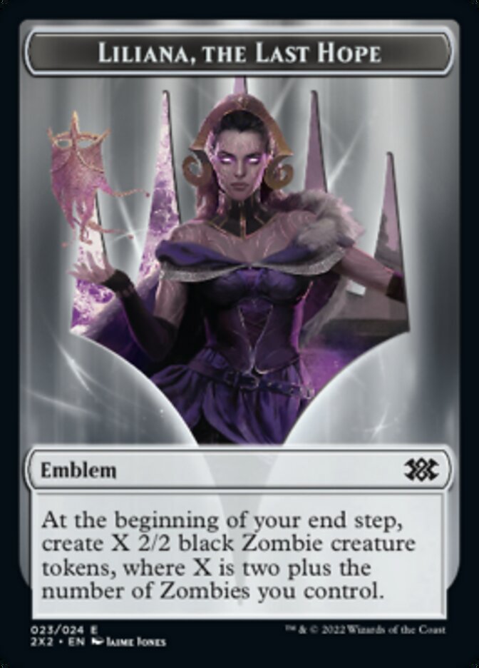 Liliana, the Last Hope Emblem // Spirit Double-sided Token [Double Masters 2022 Tokens] | Rook's Games and More