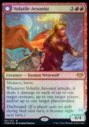 Volatile Arsonist // Dire-Strain Anarchist [Innistrad: Crimson Vow Prerelease Promos] | Rook's Games and More