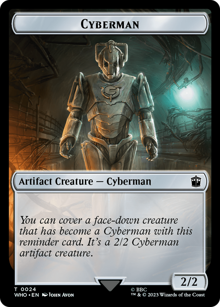 Alien Angel // Cyberman Double-Sided Token [Doctor Who Tokens] | Rook's Games and More