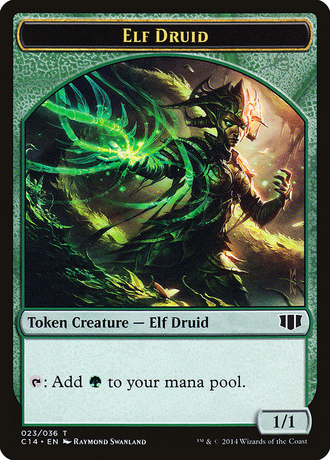 Elf Druid // Beast (020/036) Double-sided Token [Commander 2014 Tokens] | Rook's Games and More