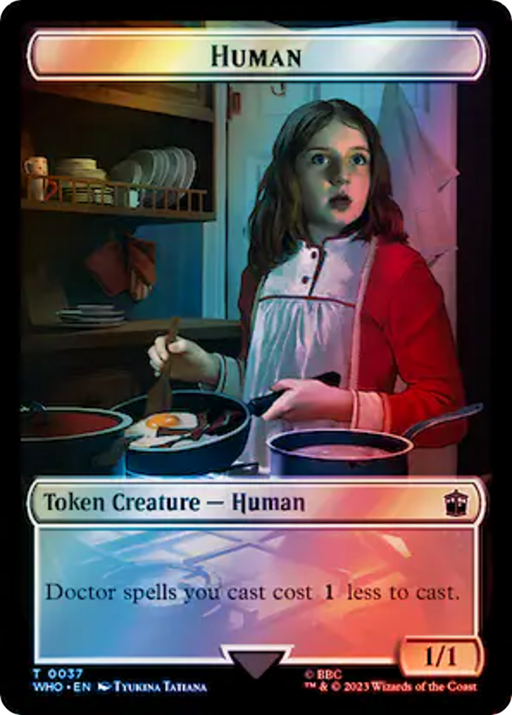 Human (0037) // Food (0057) Double-Sided Token (Surge Foil) [Doctor Who Tokens] | Rook's Games and More