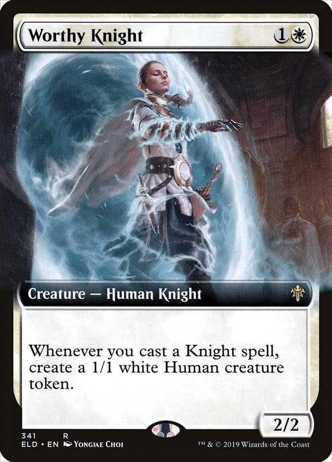 Worthy Knight (Extended Art) [Throne of Eldraine] | Rook's Games and More
