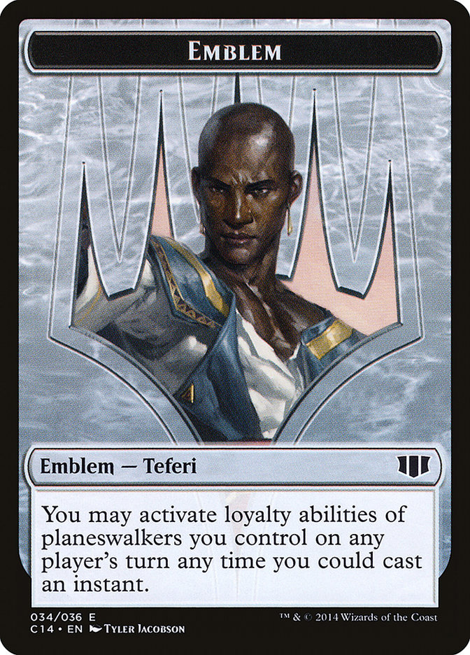 Teferi, Temporal Archmage Emblem // Zombie (011/036) Double-sided Token [Commander 2014 Tokens] | Rook's Games and More