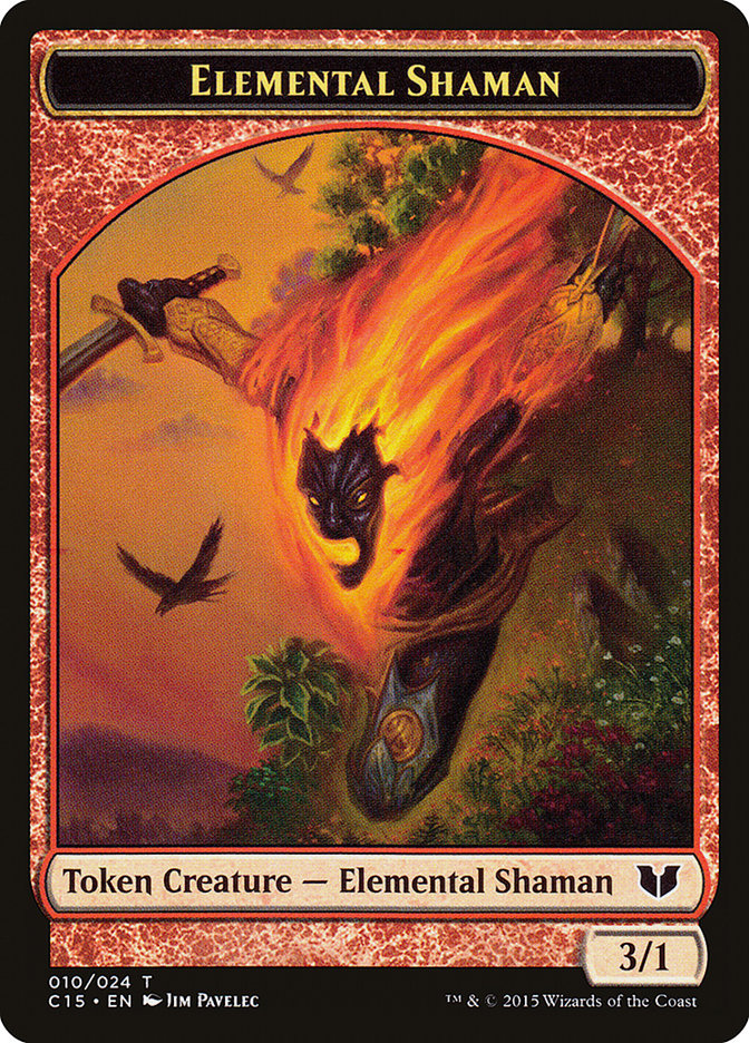 Knight (004) // Elemental Shaman Double-Sided Token [Commander 2015 Tokens] | Rook's Games and More