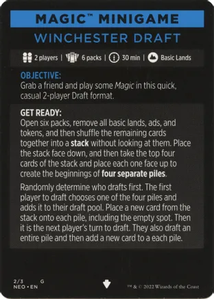 Winchester Draft (Magic Minigame) [Kamigawa: Neon Dynasty Minigame] | Rook's Games and More