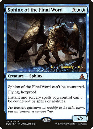 Sphinx of the Final Word [Oath of the Gatewatch Promos] | Rook's Games and More