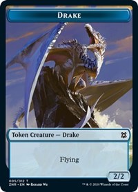 Drake // Hydra Double-sided Token [Zendikar Rising Tokens] | Rook's Games and More