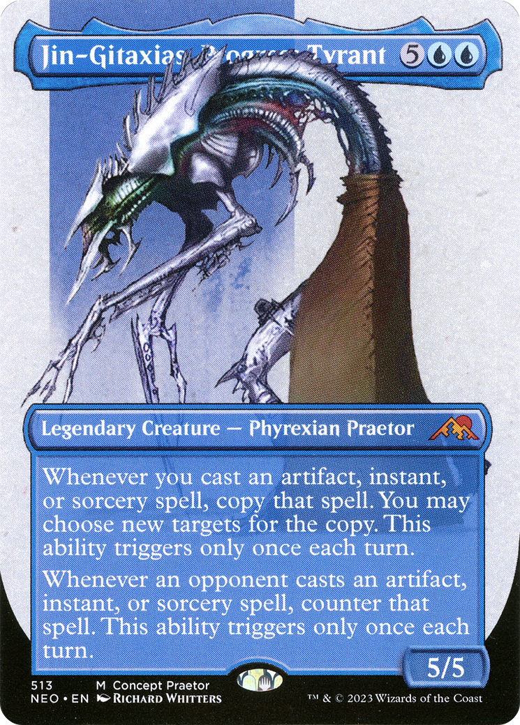 Jin-Gitaxias, Progress Tyrant (Borderless Concept Praetors) [Phyrexia: All Will Be One] | Rook's Games and More