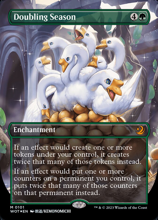 Doubling Season (Anime Borderless) (Confetti Foil) [Wilds of Eldraine: Enchanting Tales] | Rook's Games and More