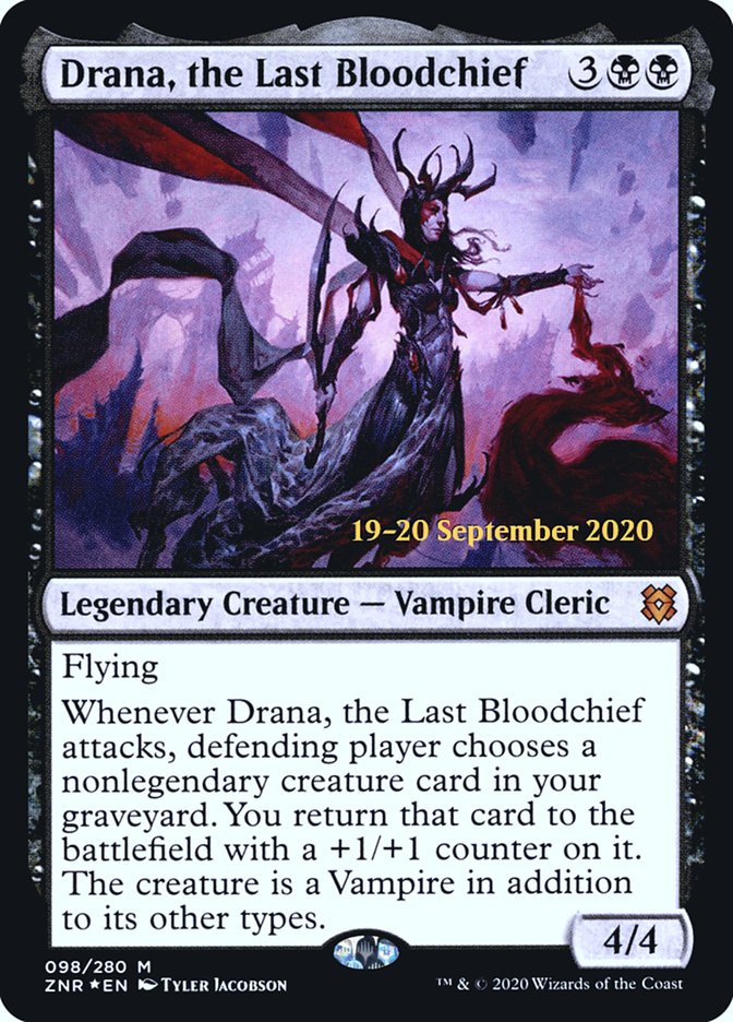 Drana, the Last Bloodchief  [Zendikar Rising Prerelease Promos] | Rook's Games and More