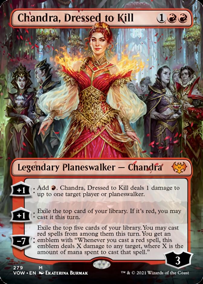 Chandra, Dressed to Kill (Borderless) [Innistrad: Crimson Vow] | Rook's Games and More
