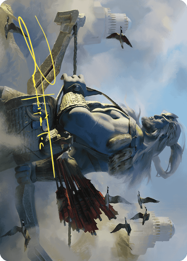 Skybeast Tracker Art Card (Gold-Stamped Signature) [Wilds of Eldraine Art Series] | Rook's Games and More