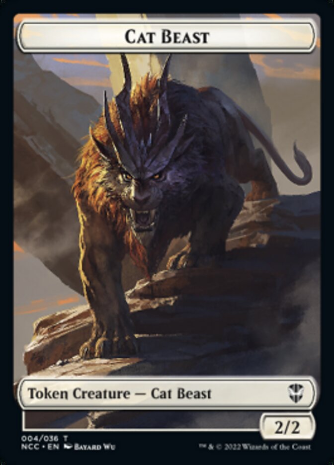 Soldier (09) // Cat Beast Double-sided Token [Streets of New Capenna Commander Tokens] | Rook's Games and More