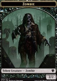 Zombie (005) // Gold (010) Double-sided Token [Commander 2017 Tokens] | Rook's Games and More