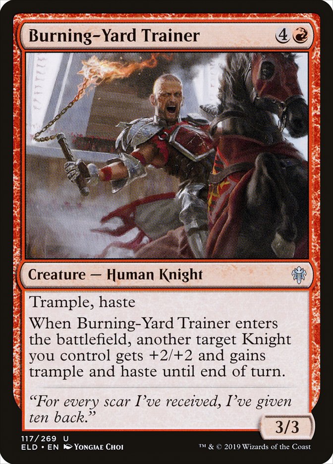 Burning-Yard Trainer [Throne of Eldraine] | Rook's Games and More