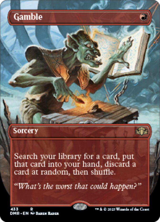 Gamble (Borderless Alternate Art) [Dominaria Remastered] | Rook's Games and More