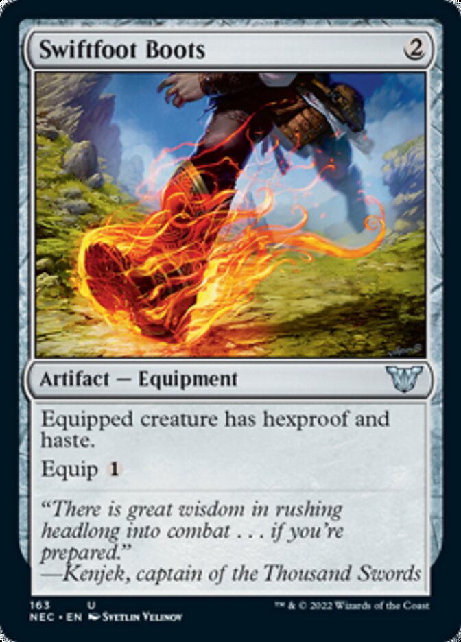 Swiftfoot Boots [Kamigawa: Neon Dynasty Commander] | Rook's Games and More