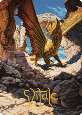 Ancient Brass Dragon Art Card (02) (Gold-Stamped Signature) [Commander Legends: Battle for Baldur's Gate Art Series] | Rook's Games and More