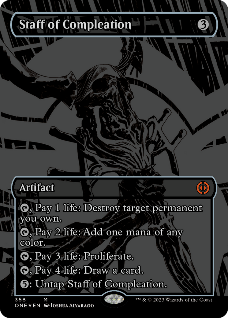 Staff of Compleation (Oil Slick Raised Foil) [Phyrexia: All Will Be One] | Rook's Games and More