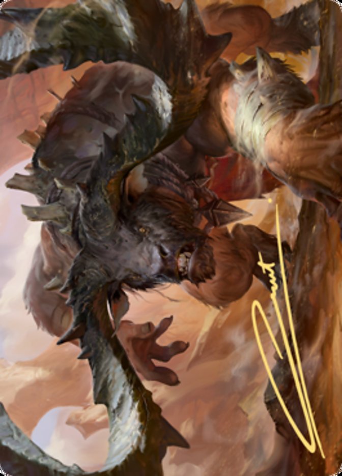 Moraug, Fury of Akoum Art Card (Gold-Stamped Signature) [Zendikar Rising Art Series] | Rook's Games and More