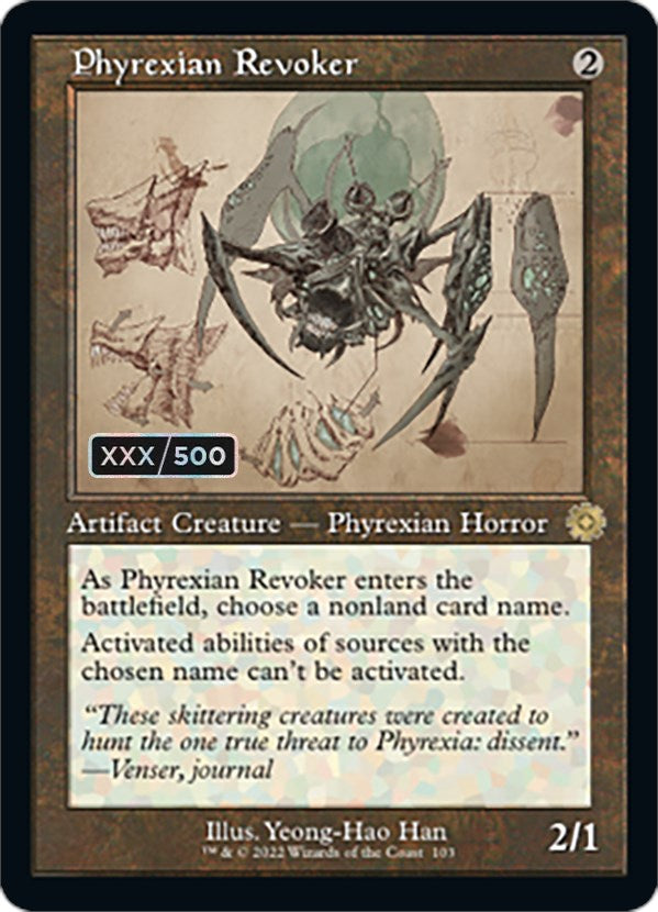 Phyrexian Revoker (Retro Schematic) (Serial Numbered) [The Brothers' War Retro Artifacts] | Rook's Games and More