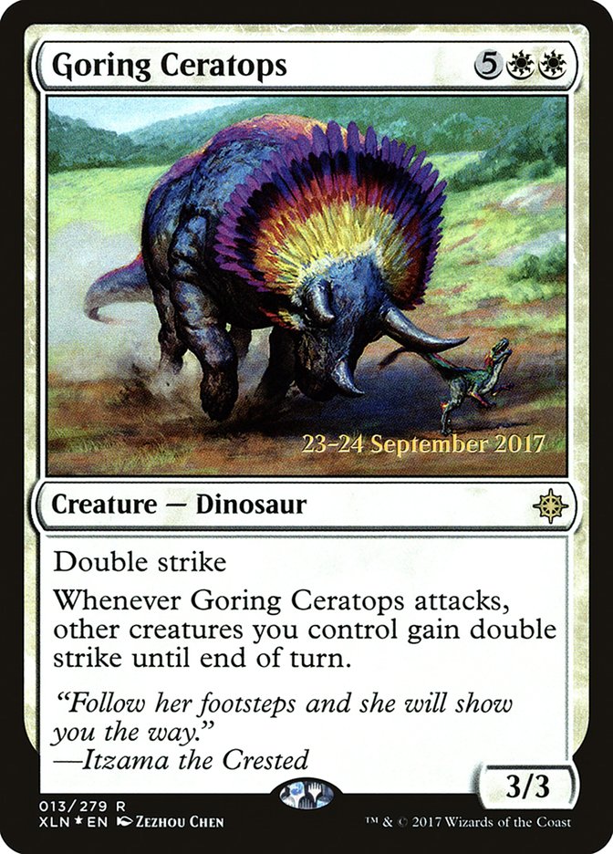 Goring Ceratops  [Ixalan Prerelease Promos] | Rook's Games and More