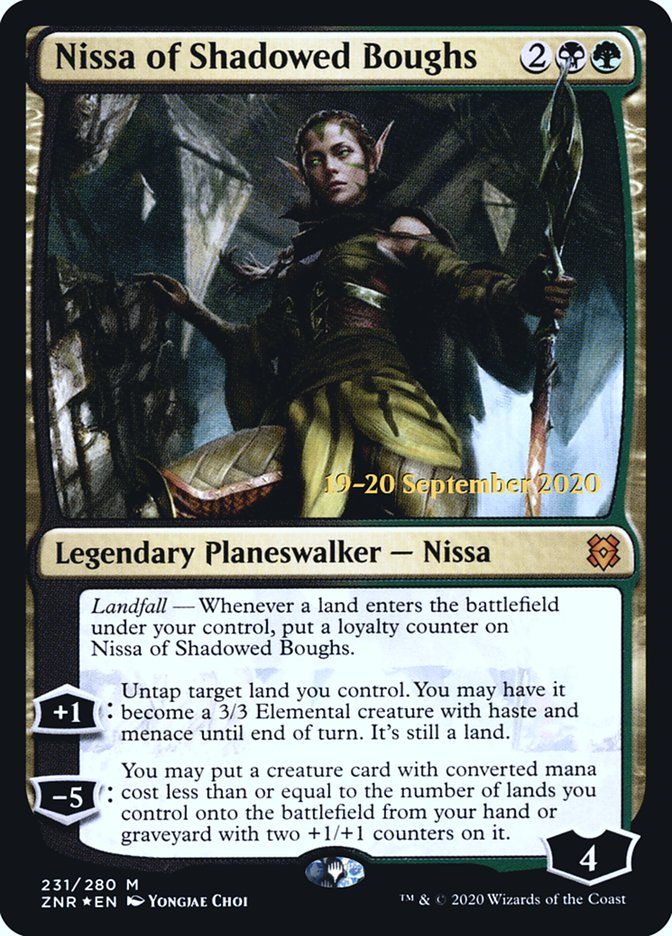 Nissa of Shadowed Boughs  [Zendikar Rising Prerelease Promos] | Rook's Games and More